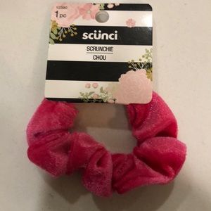 Hot Pink Fabric Scrunci Hair Pony Tail Holder